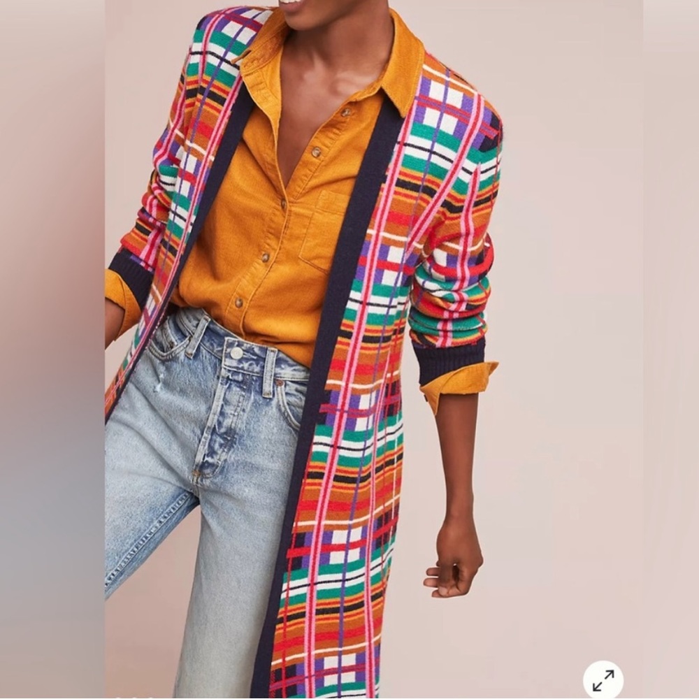 ANTHROPOLOGIE MOTH Williston Plaid Cardigan